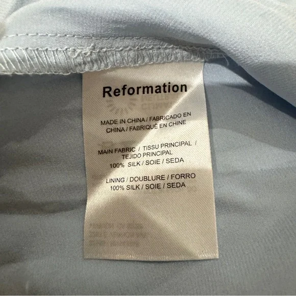 Reformation Elegant Blue silk Dress NEW - Picture 10 of 10